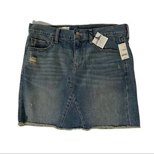 NWT Gap Denim 5-Pocket A-Line Frayed Hem Mini Skirt 100% Cotton Size 26/2